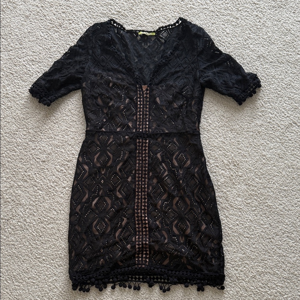 Gianni Bini Black Lace Mini Dress